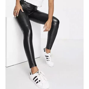 ABERCROMBIE & FITCH Black Vegan Leather Leggings